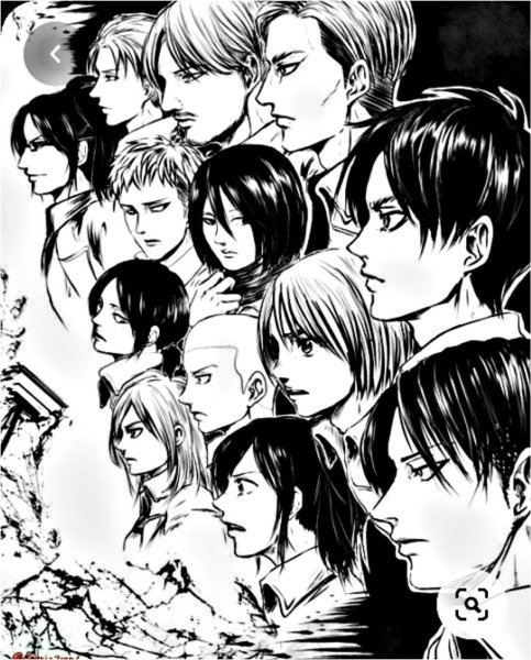 Аниме атака титанов чб