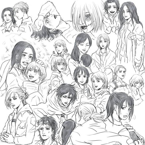 Атака титанов Манга рисовка