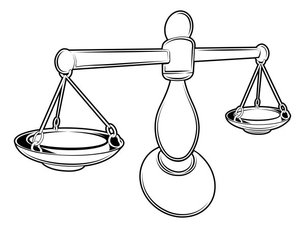 Рисунок карандашом весы с чашами