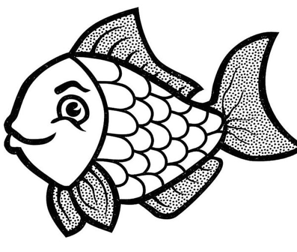 Золотая рыбка раскраска