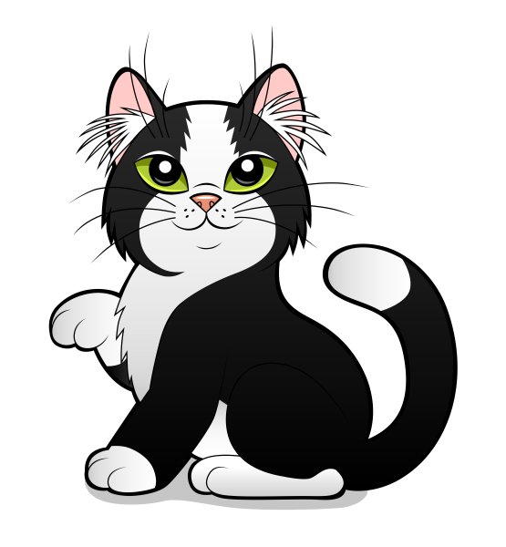 Мультяшные кошки черно белые