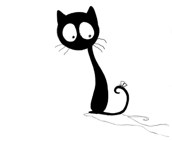 Рисунок кота для срисовки