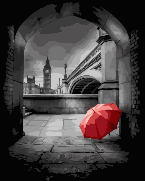 Красный зонт