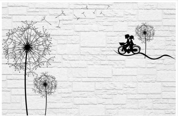 Одуванчик на кирпичной стене