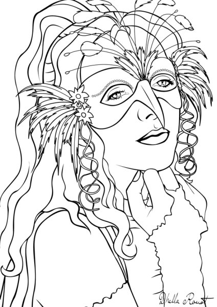 Раскраска карнавал портрет