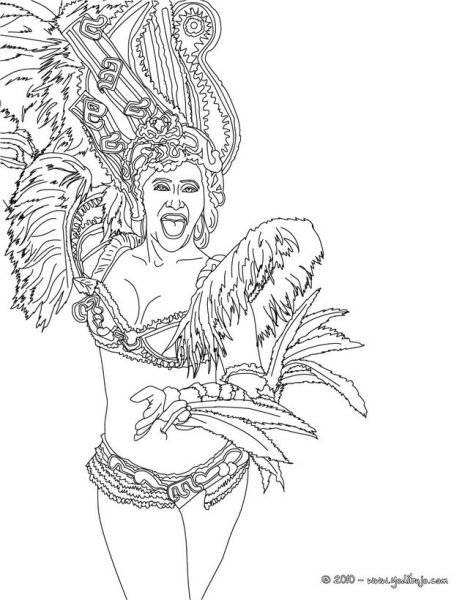 Раскраска Бразилия карнавал