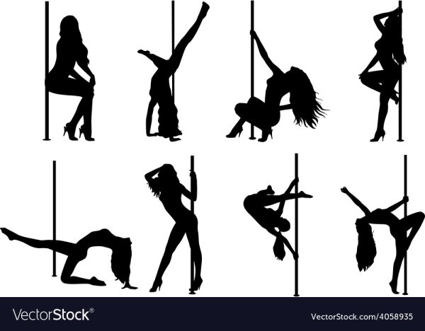 Силуэт девушки на шесте