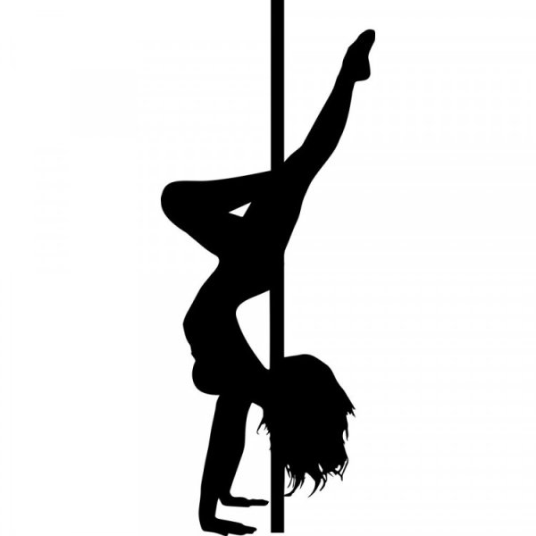 Силуэт девушки на шесте