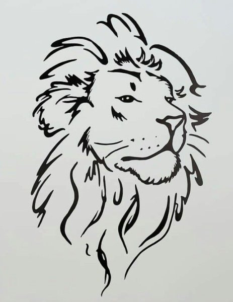 Трафарет Льва для тату