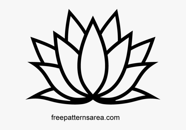 Цветок лотоса контур