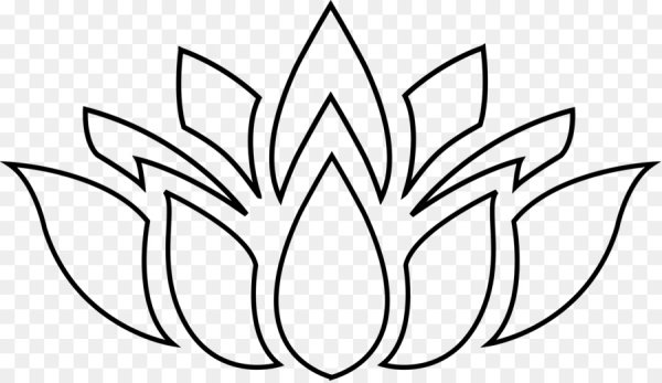Лотос контурный рисунок