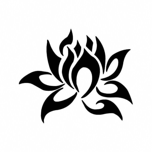Тату Лотос трайбл