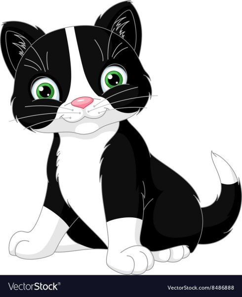 Белый мультяшный кот