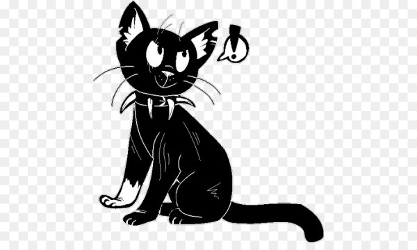 Чёрный кот с белой грудкой рисунок