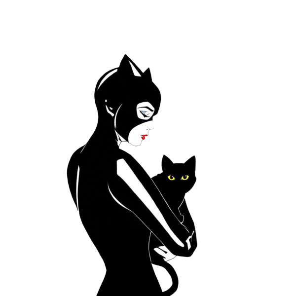 Женщина кошка силуэт