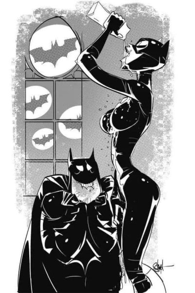Бэтмен и женщина кошка арт