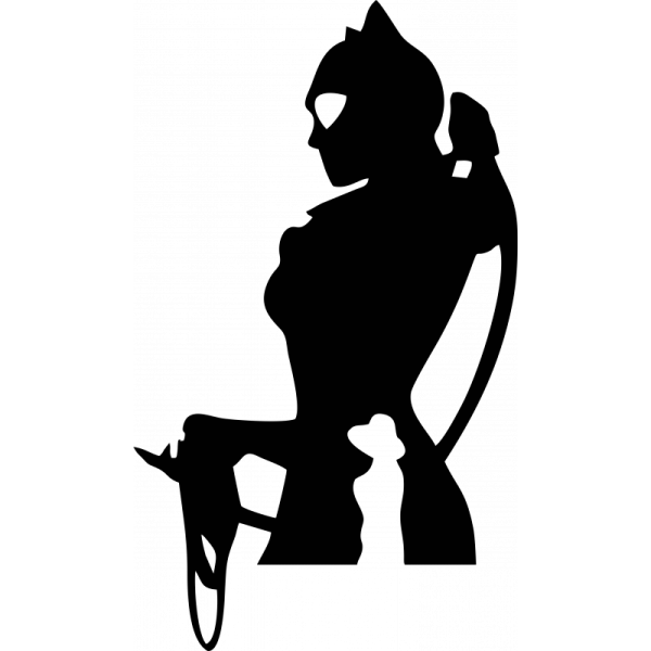 Раскраска женщина кошка