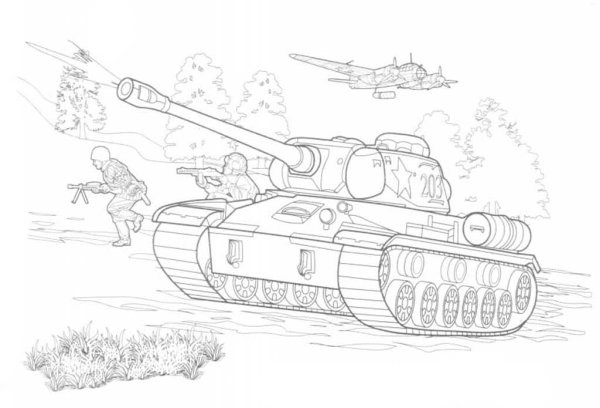 Раскраски военных танков т34