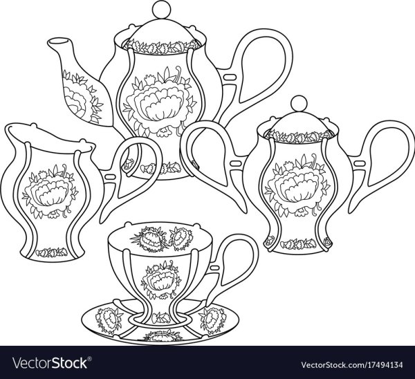 Чайный сервиз раскраска