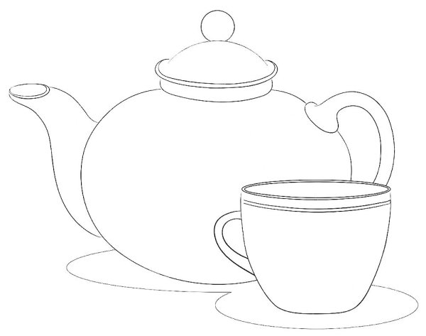 Посуда. Раскраска