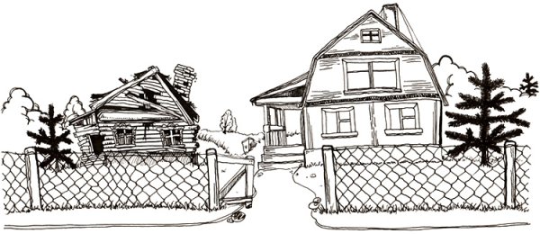 Раскраска разваленный дом