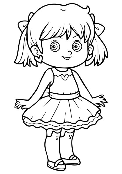 Девочка поет раскраска для детей