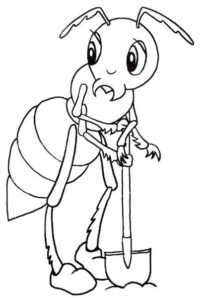 Стрекоза и муравей раскраска для детей