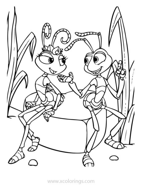 Стрекоза и муравей раскраска