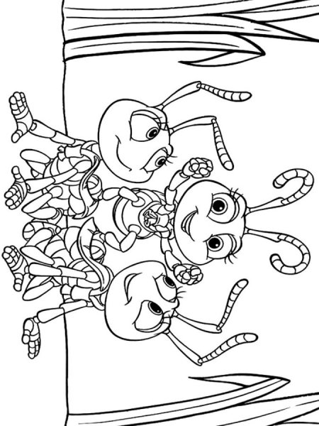 Стрекоза и муравей рисунок раскраска