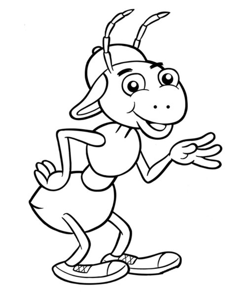 Раскраска Стрекоза и муравей из басни