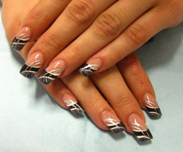 Черно белый френч