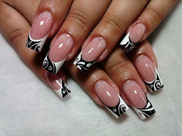 Черно белый френч