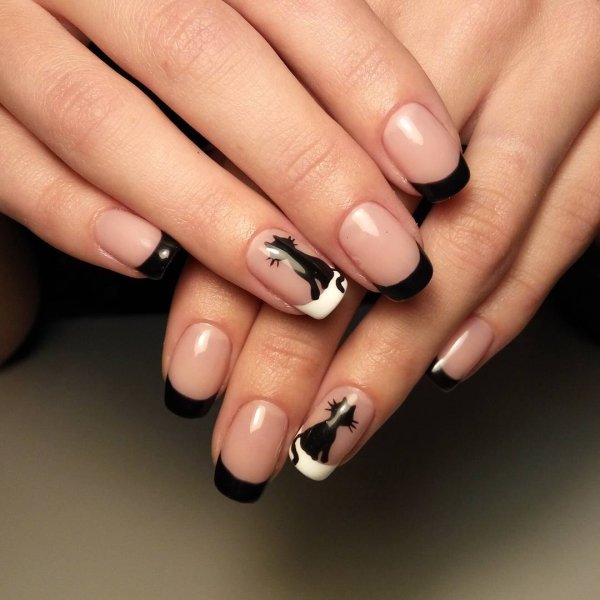 Черно белый френч