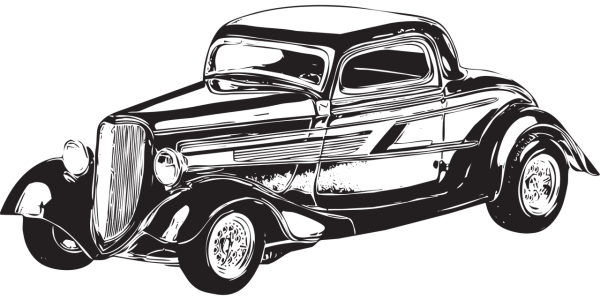 Авто ретро вектор сбоку