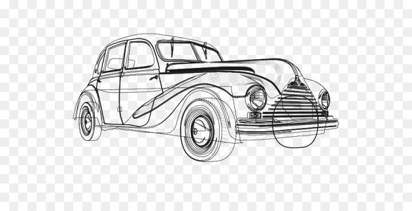 Ретро автомобиль контур