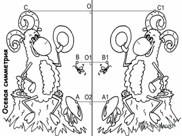 Контурные симметричные рисунки