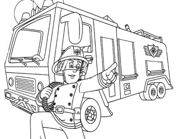 Раскраски для мальчиков пожарный Сэм