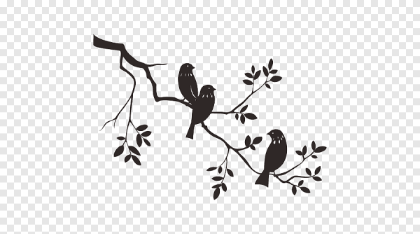 Трафарет "птицы на ветках"