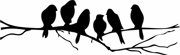 Трафарет "птицы на ветках"