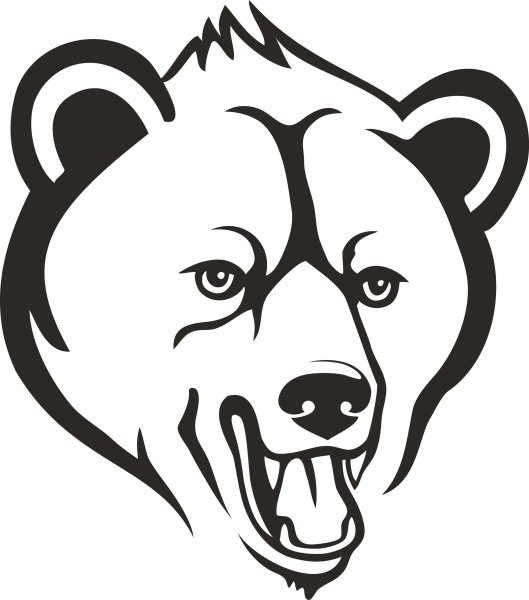 Силуэт головы медведя