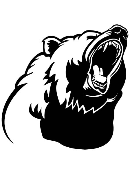 Контур головы медведя сбоку