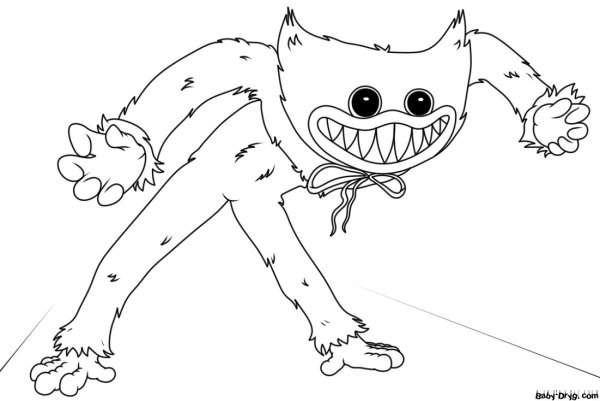 Раскраска Хаги-ваги монстр