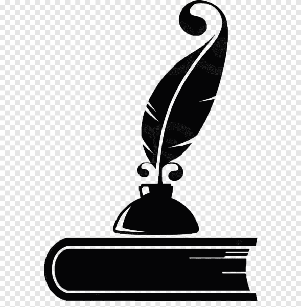 Перо и чернильница вектор