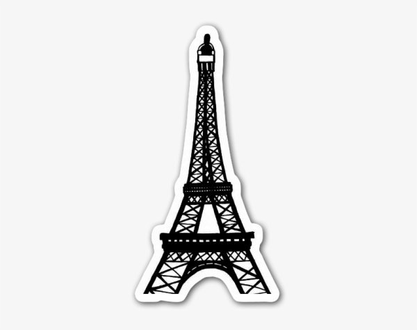 Эйфелева башня на белом фоне