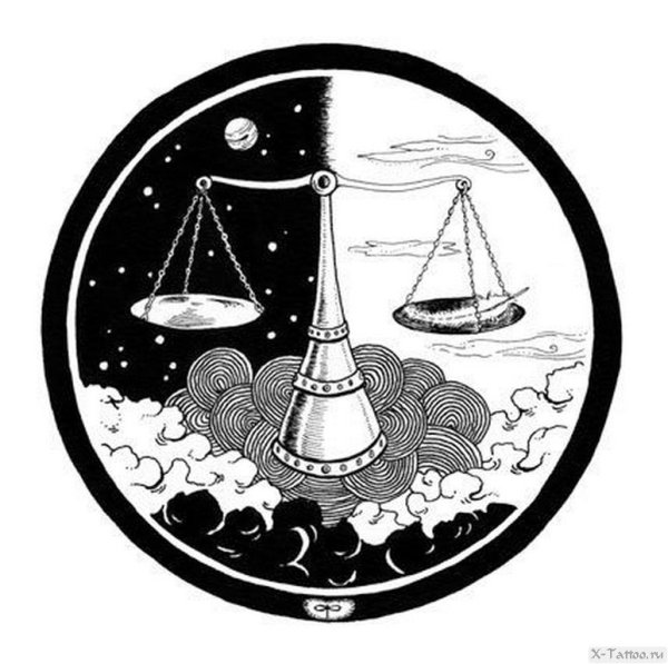 Весы знак зодиака черно белый