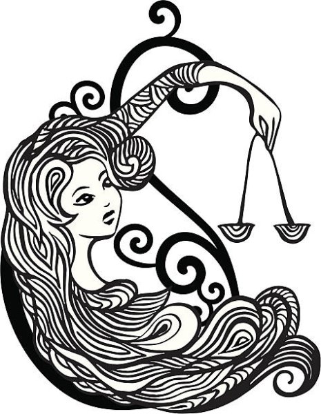 Трафарет весы знак зодиака