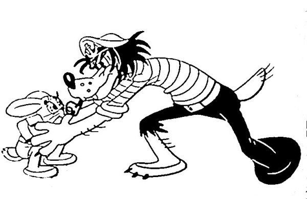 Волк из ну погоди черно белый