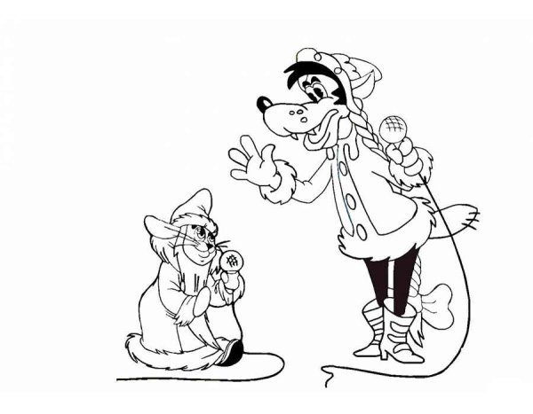 Волк и заяц ну погоди раскраска