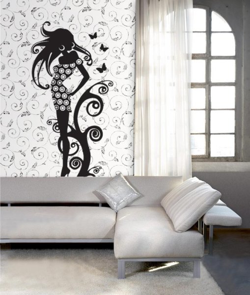 Роспись стен черно белая