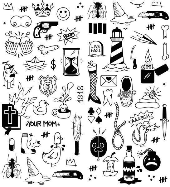 Много маленьких рисунков